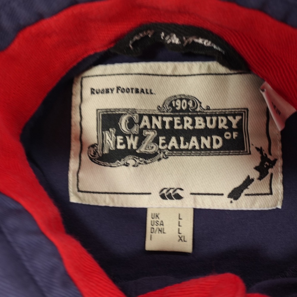 Canterbury of New Zealand Polo Shirt Mens Large Blue Jersey Rugby US XV‎ MinFlaw - Picture 3 of 15